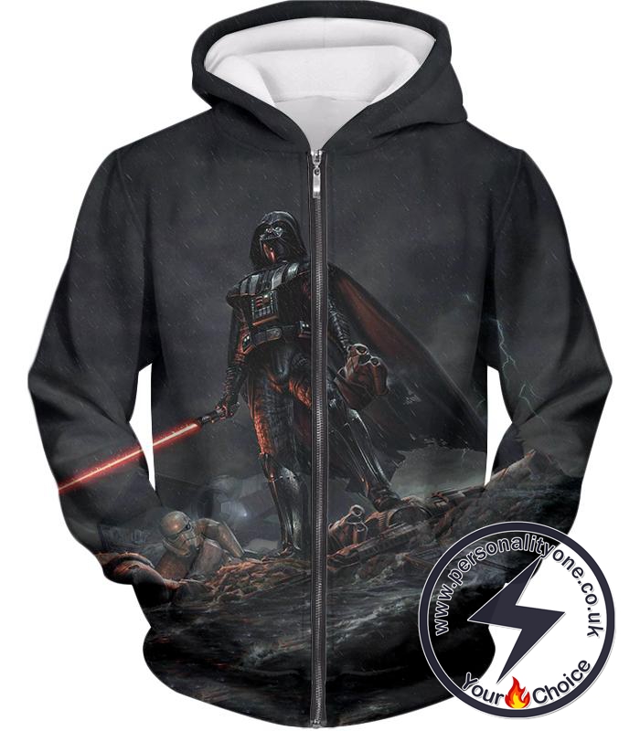 Star Wars Deadly Darth Vader Action Cool Graphic Zip Up Hoodie